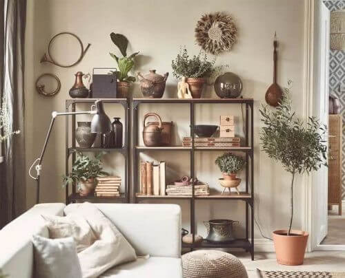 Hylder i rustik stil