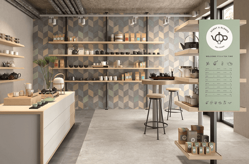 Køkken med diamantfliser 