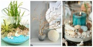 Lav dekorationer med glas med sand