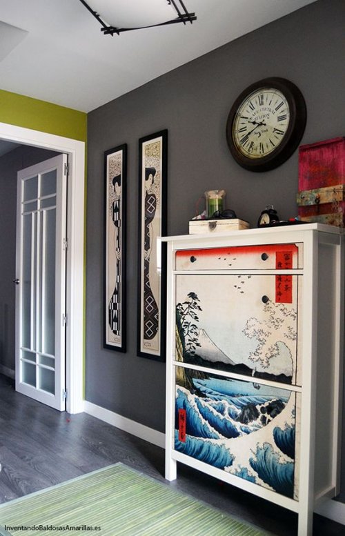 møbel med mønster til at opbevare sko