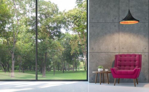 stue med store vinduer