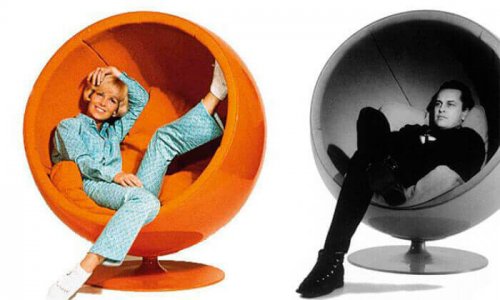 boldstole i orange og grå