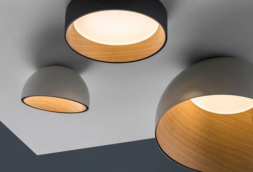 Hjemmelavede lamper af træskåle