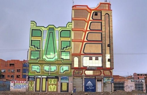 Farverige cholets i El Alto