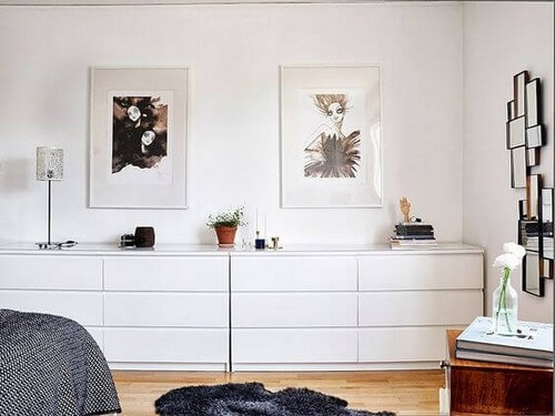 Enkle kommoder i soveværelset