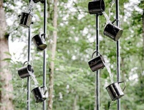 Tagrende lavet ved hjælp af kopper