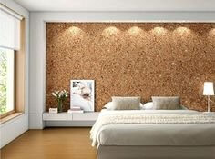 væg i soveværelse af kork