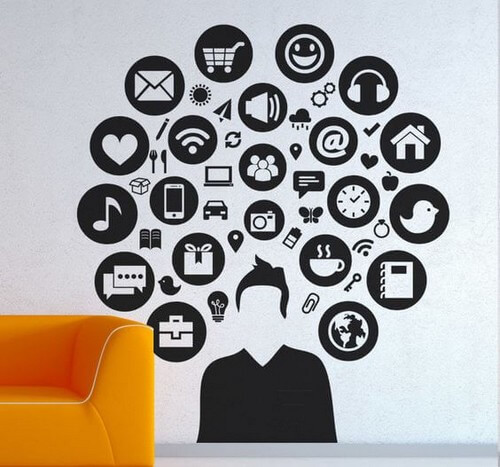 Vægklistermærker, der skaber en high tech-boligindretning