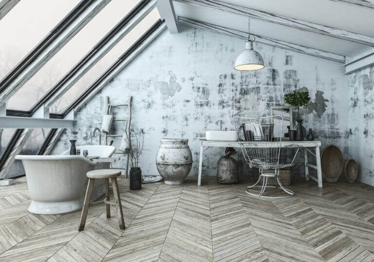 badeværelse med trægulv