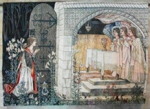 Tæpper med arkitektoniske billeder som vægdekoration