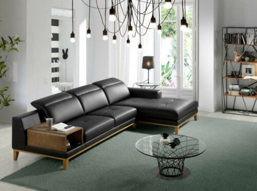 lædersofa i stue