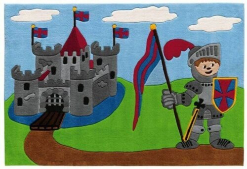 tæppe til børn med ridder