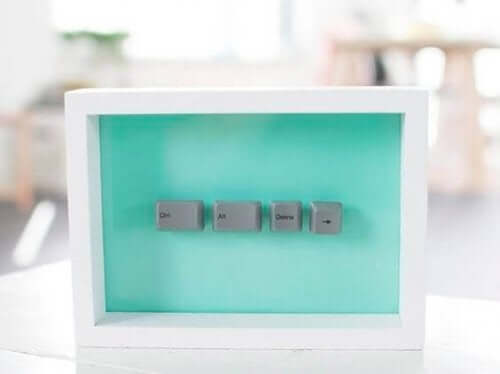 Billedramme med taster fra et keyboard