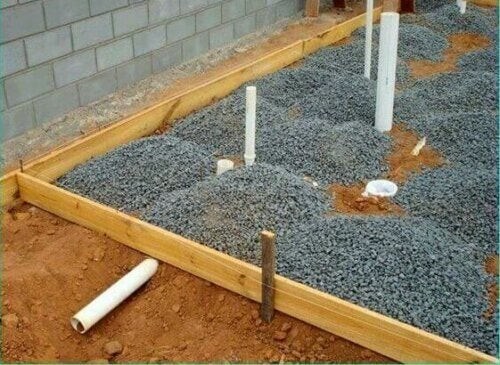 Platformunderlag med grus