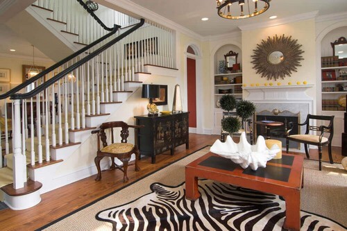 Tæppe med zebramønster