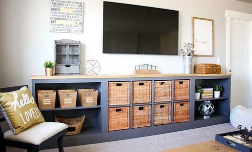 Stort møbelsystem i dagligstuen